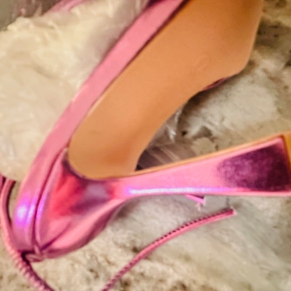 SEXY Pink & Sliver Sequin High Stiletto Boots w/Open Laced Back - Brand New 8.5M - Picture 6 of 16